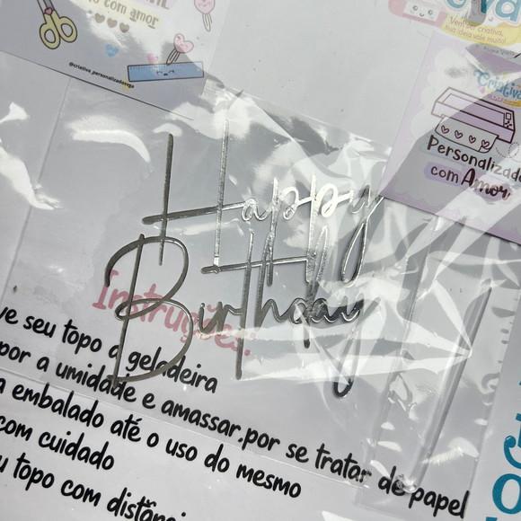 Topo de Bolo Happy Birthday