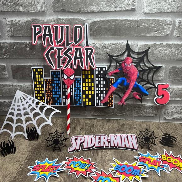 Topo de Bolo Homem Aranha Teias