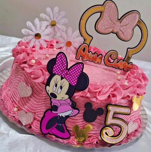 Topo de Bolo Minnie Rosa