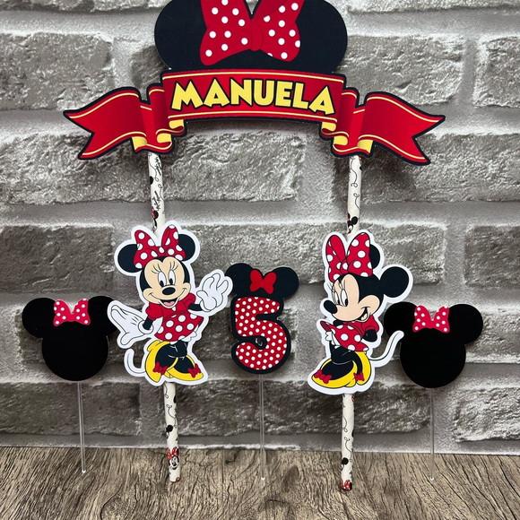 Topo De Bolo Minnie Vermelha