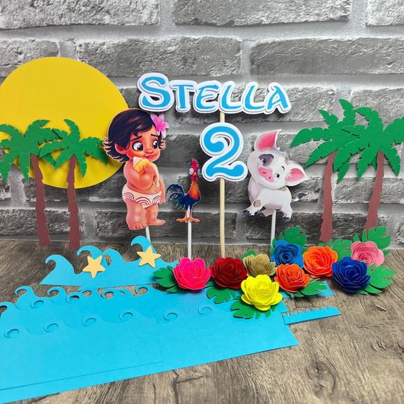 Topo de Bolo Moana Baby 3d