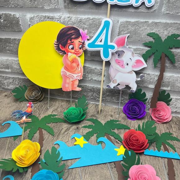 Topo de Bolo Moana Baby 3d