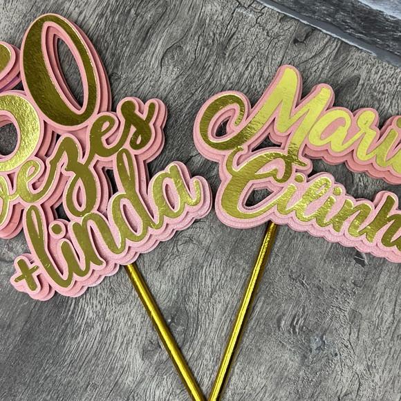 Topo de Bolo Nome+50x