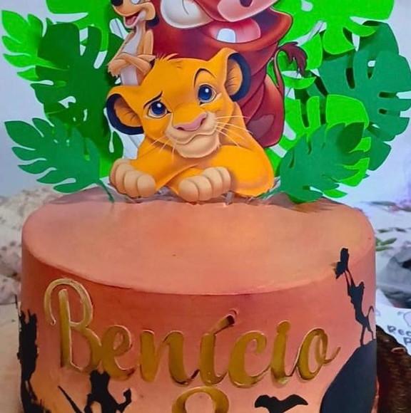 Topo de Bolo o Rei Leão Folhas