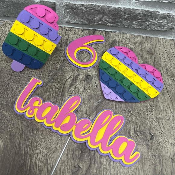 Topo de Bolo Pop It Camadas 3d