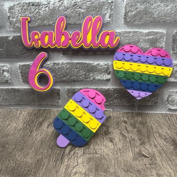 Topo de Bolo Pop It Camadas 3d