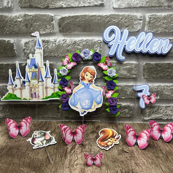 Topo De Bolo princesa Sofia Com Flores