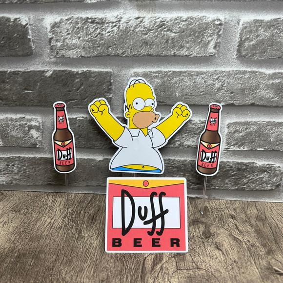 Topo de Bolo Simpsons Cerveja Duff