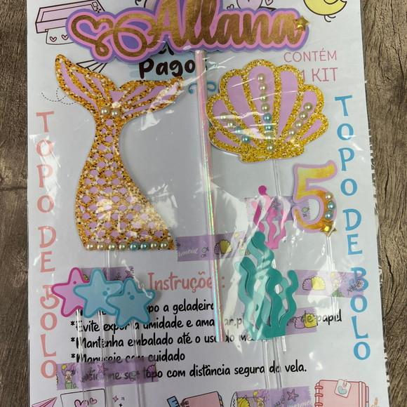 Topo de Bolo Sereia