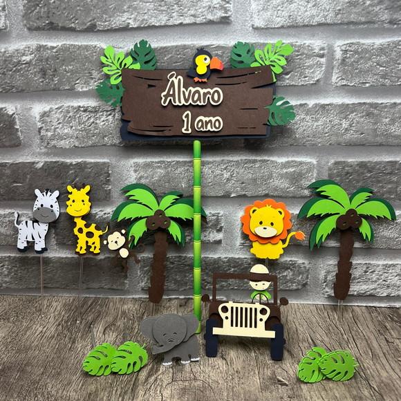 Topo De Bolo Safari Camadas 3d