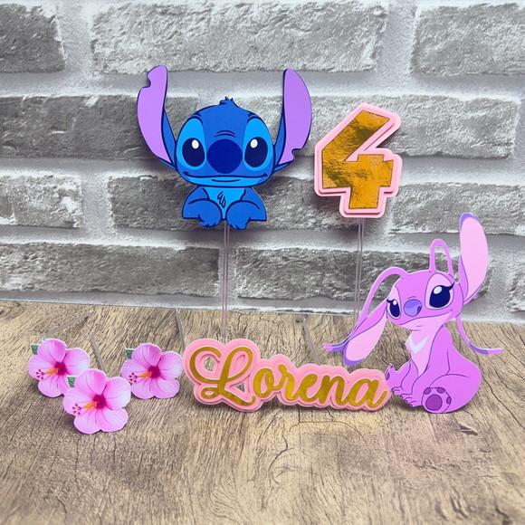 Topo de Bolo Stitch e Angel 2