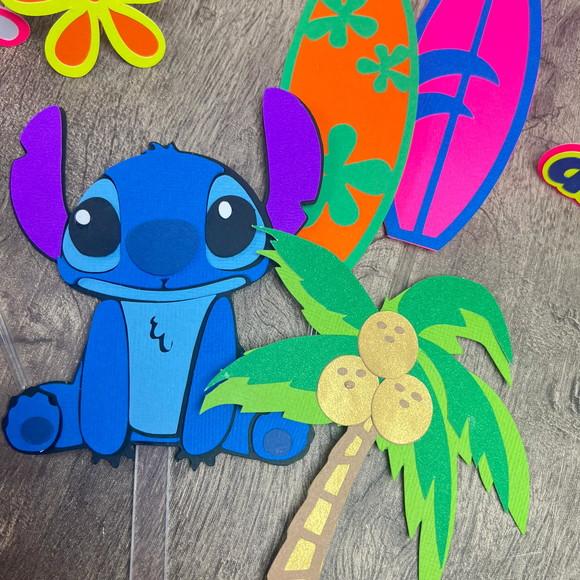 Topo de Bolo Stitch Surf