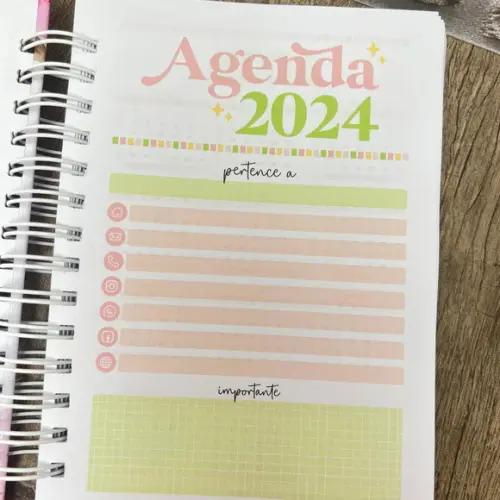 Agenda Feminina 2024 Nutrição