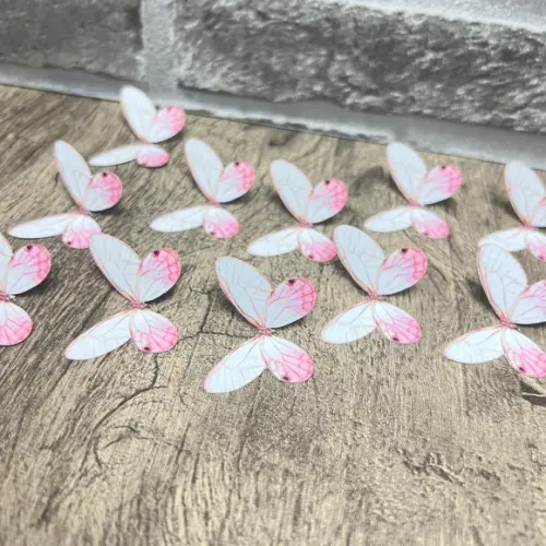 Apliques Borboletas Impressas Pontinha Rosa