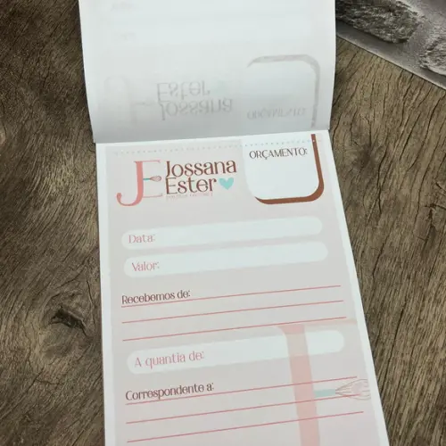 Bloco de Folhas Receituário Confeitaria