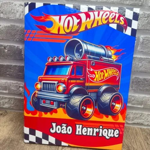 Caderno Brochura Personalizado Hot Wheels