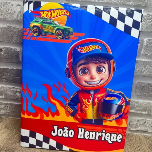 Caderno Brochura Personalizado Hot Wheels