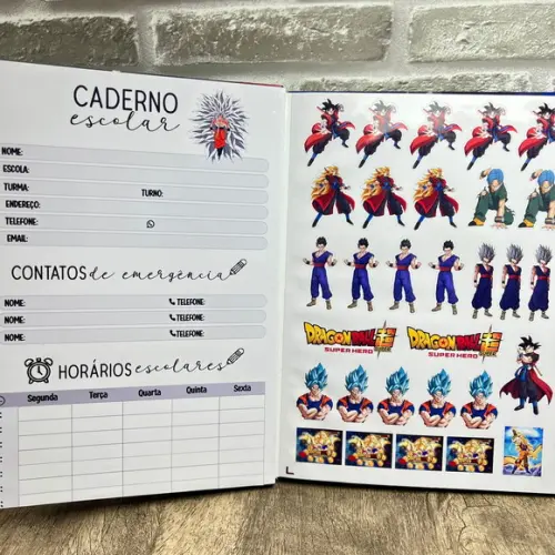 Caderno Brochura Personalizado com Pauta Dragon Ball