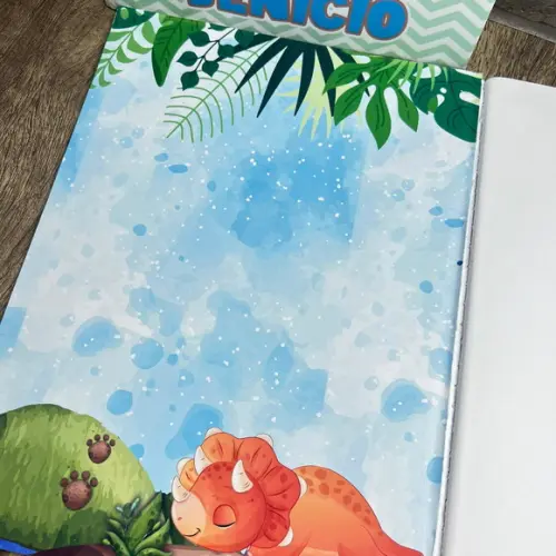 Caderno Brochura Personalizado sem Pauta Dinossauro