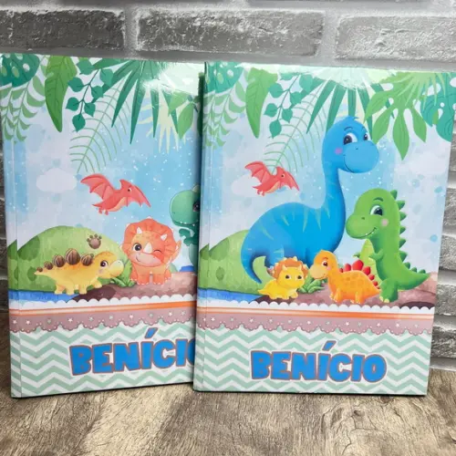 Caderno Brochura Personalizado sem Pauta Dinossauro