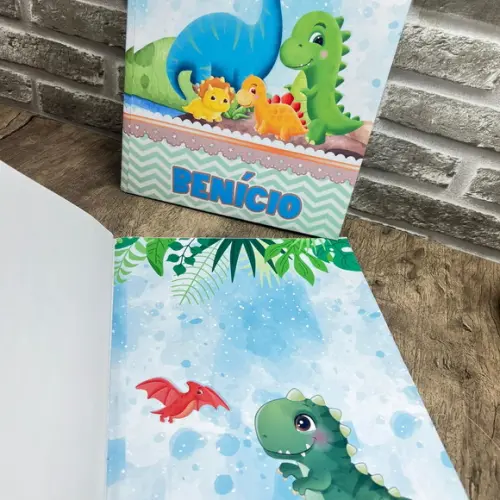 Caderno Brochura Personalizado sem Pauta Dinossauro