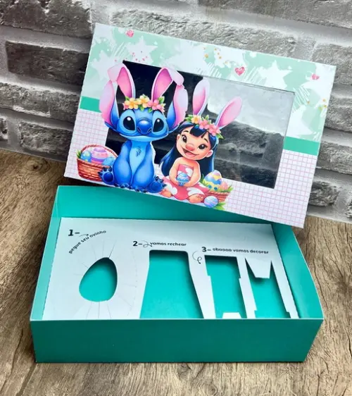 Caixa Kit Mini Confeiteiro Páscoa Lilo & Stitch