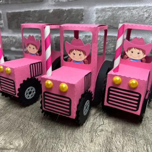 Caixa Trator Fazendinha Rosa