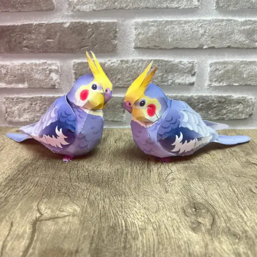 Calopsitas 3 D Escultura em Papel