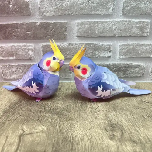 Calopsitas 3 D Escultura em Papel