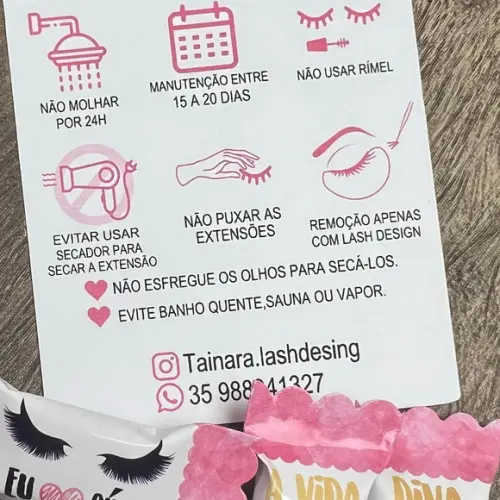 Cards Balinhas Extensão de Cílios Mimos para Clientes