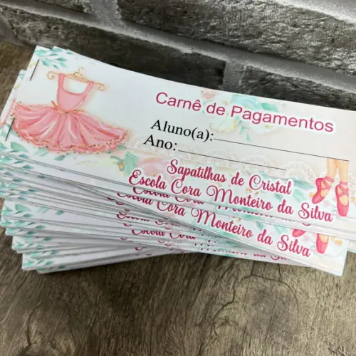 Carnê/bloquinho para Pagamentos Personalizado Lojas