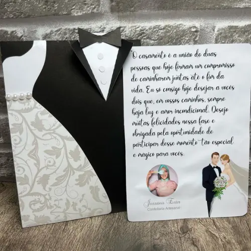 Cartão Agradecimento/ Convite Casamento Terno Vestido