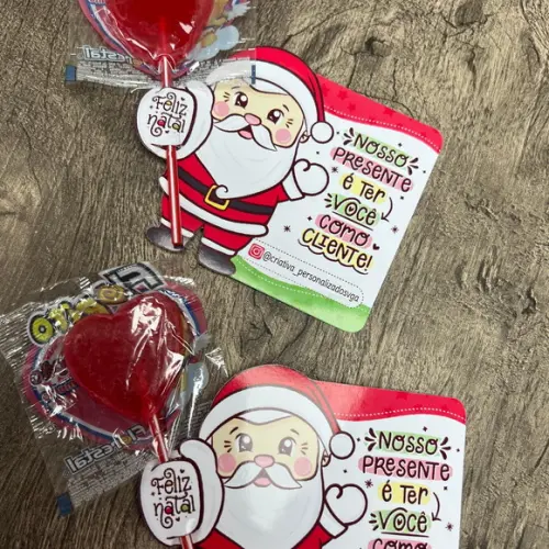 Cartão Porta Pirulito Papai Noel