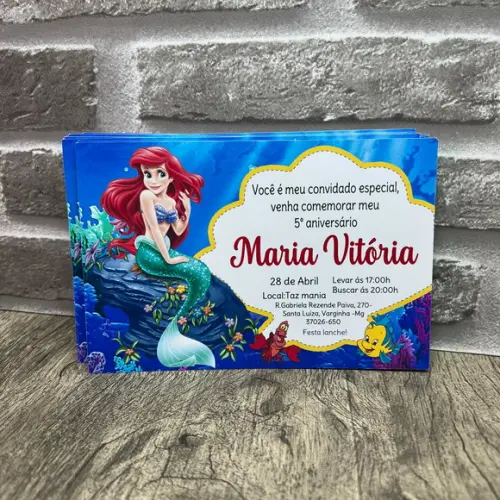 Convite Ariel a Pequena Sereia