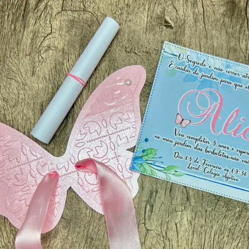Convite Borboletas Jardim Encantado
