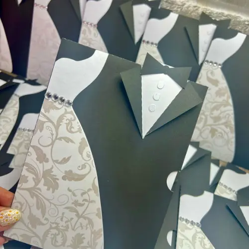 Convite Casamento Noivos Terno Vestido