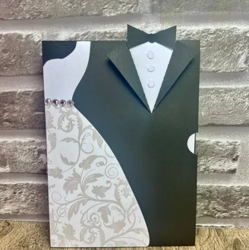 Convite Casamento Noivos Terno Vestido