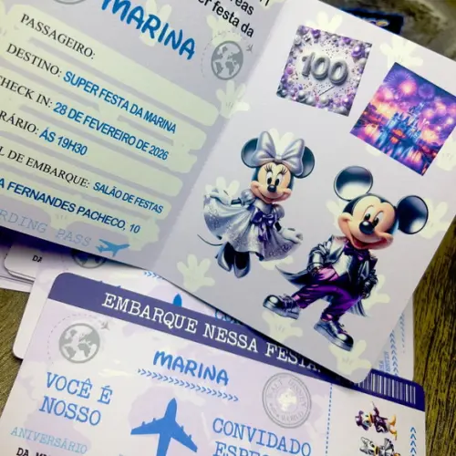 Convite Passaporte Disney 100 Anos