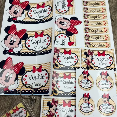 Etiquetas Escolares Combo Minnie