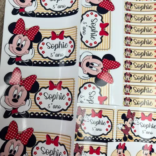 Etiquetas Escolares Combo Minnie