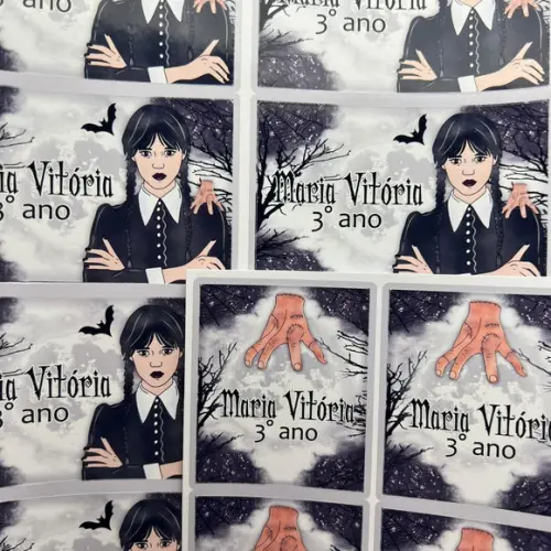 Etiquetas Escolares Combo Wandinha
