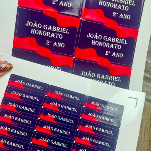 Etiquetas Escolares Preto Vermelho