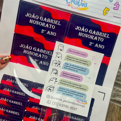 Etiquetas Escolares Preto Vermelho