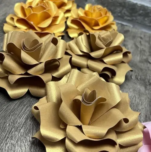 Flores De Papel Para Decoração De Bolo