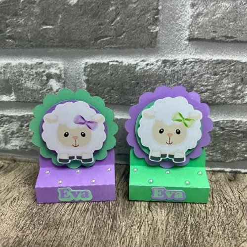 Kit Personalizado Lilás E Verde Ovelhinha