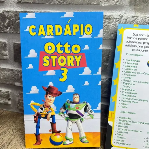 Menu Cardápio Infantil Festa Toy Story