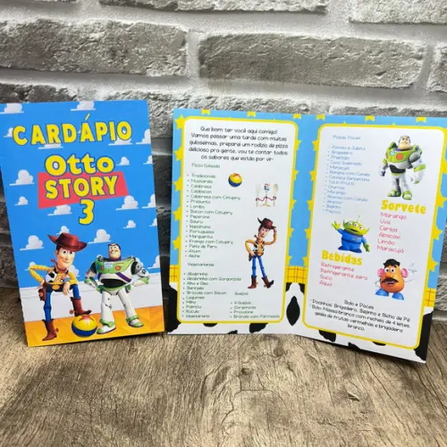 Menu Cardápio Infantil Festa Toy Story