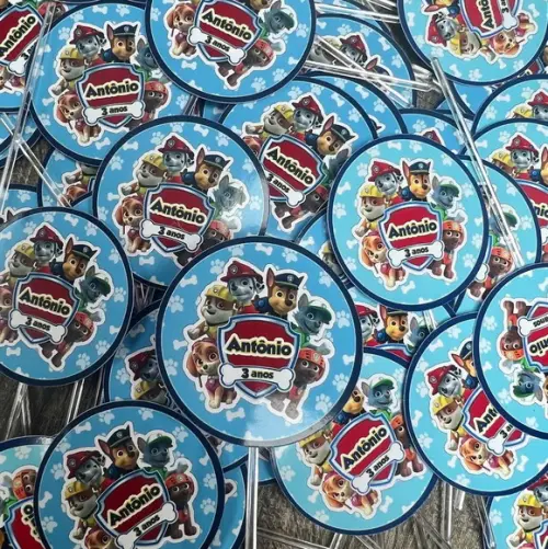 Mini Toppers Para Brigadeiro Patrulha Canina