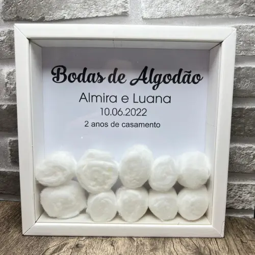 Quadro Bodas de Algodão 2 Anos de Casamento
