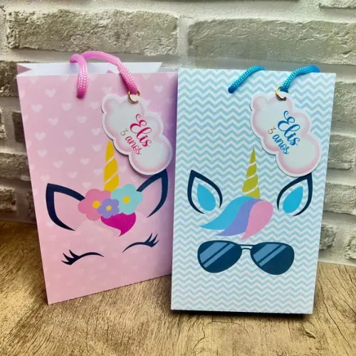 Sacolinhas Personalizadas Unicórnio Menino